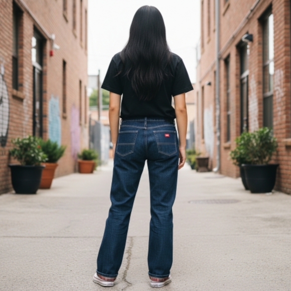 Dickies Women's Straight Leg Jeans - Dark Blue - Picture 3 of 13